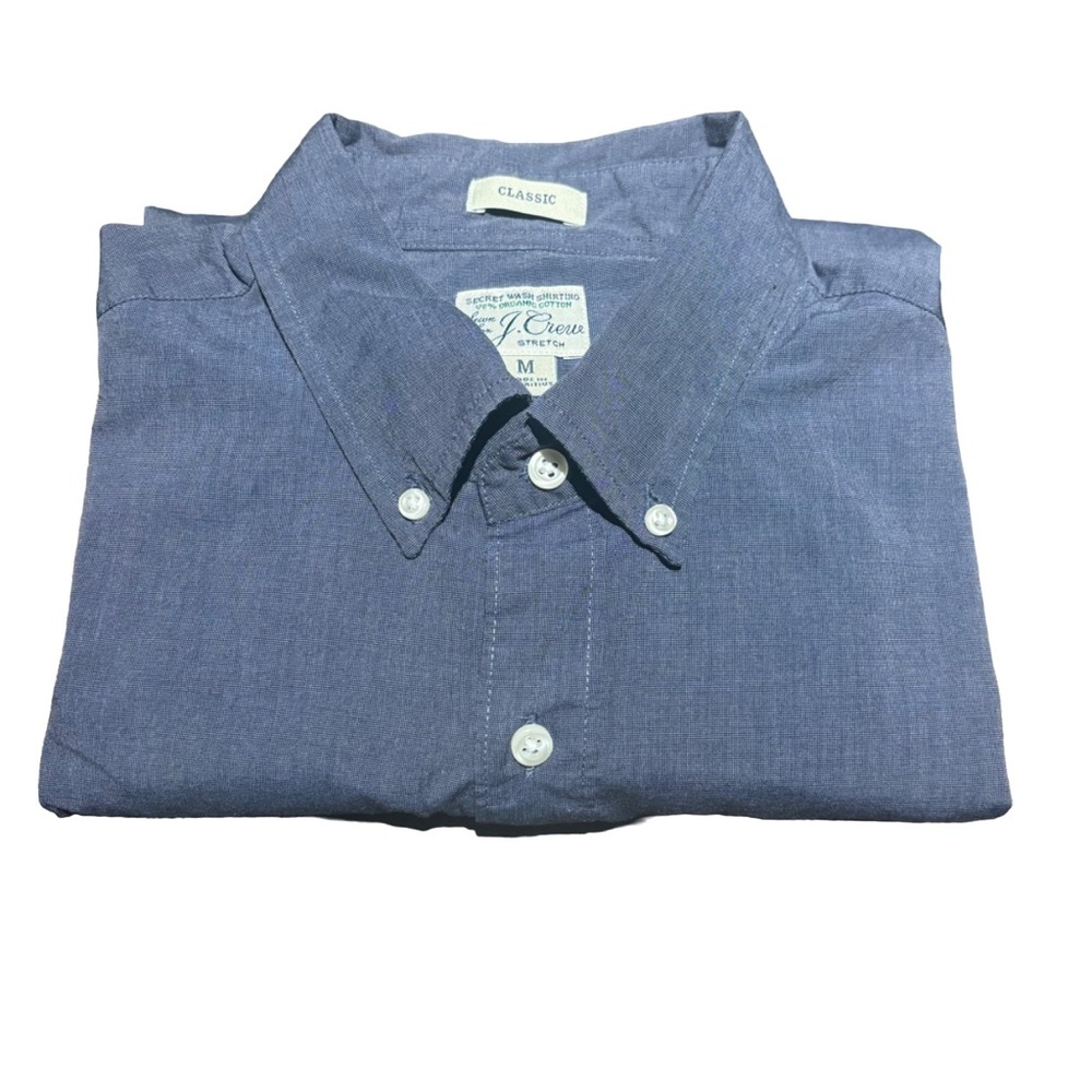 J Crew Men's Secret Wash organic cotton poplin shirt medium